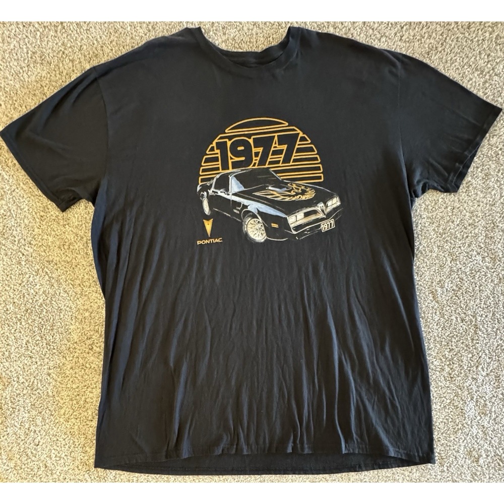 1977 Pontiac Trans Am Mens 3X Black Graphic T-Shirt Retro GM Official Licensed
